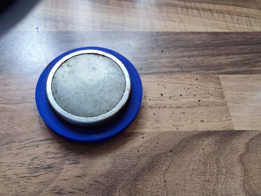 Altes Duschsieb mit Silikondichtung