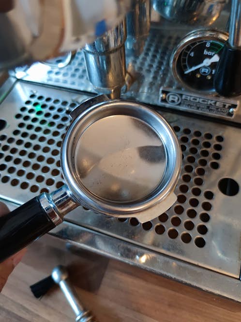 Kaffeereste im Blindsieb