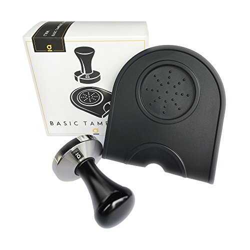 Premium Kaffee Tamper Set von C°858 – Hochwertiger Espresso Stampfer aus Edelstahl & Aluminium + Tampermatte aus Silikon – für Siebträger-Maschine (58mm)