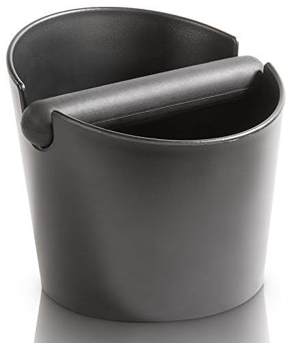 VIENESSO Barista Abschlagbox mit gummierter und abnehmbarer Abklopfstange - Design-Abschlagbehälter für Espresso Kaffeesatz aus dem Siebträger, Abklopfbehälter (12 cm, schwarz)