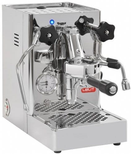 Lelit Mara PL62 Professionelle Kaffeemaschine mit E61-Gruppe für Espresso-Bezug, Cappuccino-Edelstahl-Gehäuse, rostfrei, Kupfer, Silber