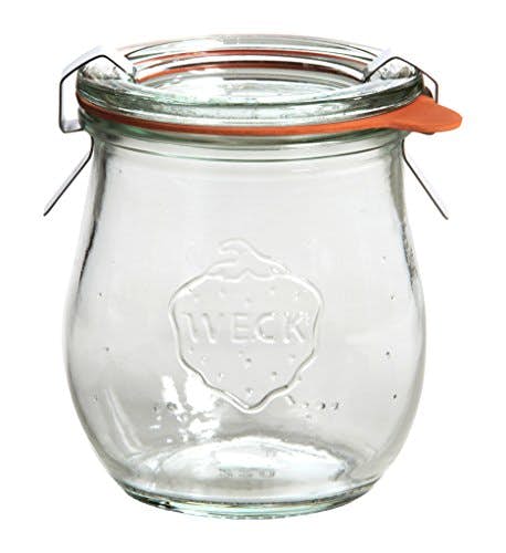 Weck Tulpenglas 220ml 12er-Set: Sturzglas Deckel, Dichtring Einmach-Klammern, Glas, Durchsichtig, 12 x 220 ml