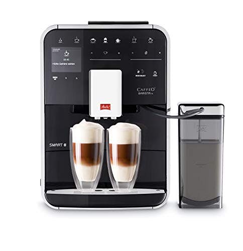 Melitta Caffeo Barista TS Smart F850-102, Kaffeevollautomat mit Milchbehälter, Smartphone-Steuerung mit Connect App, One Touch Funktion, Schwarz