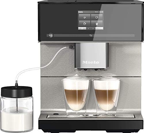 Miele CM 7550 CoffeePassion Kaffeevollautomat – OneTouch for Two, AromaticSystem, 10 Genießerprofile, DoubleShot, CupSensor, WLAN-fähig, automatische Entkalkung u. v. m. – Obsidianschwarz